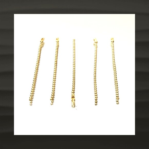 5 pc LOT 4" Gold Brass BALL CHAIN 2.4mm Great for COACH Bag Charm Fob Hang Tag - Picture 1 of 1
